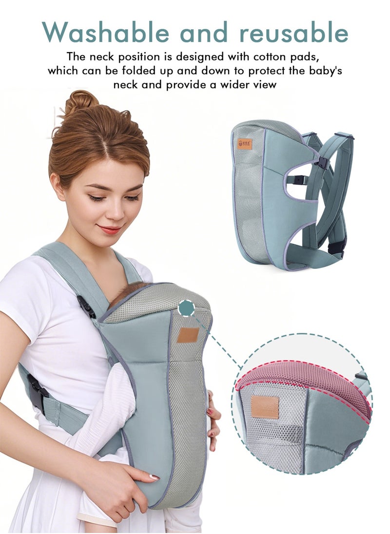 URbazaar Baby Sling Carrier Portable Baby Adjustable Wraps Carrier, Breathable Ergonomic Front Facing/Back Carriers for Newborn Newborn to Toddler 0-15kg, One Size Fits All  - Image 2