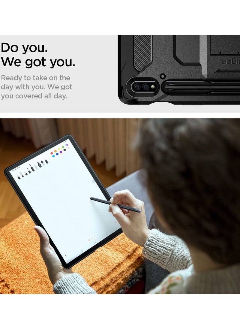Spigen - Tough Armor PRO designed for Samsung Galaxy Tab S7 case/cover - Black - Image 1