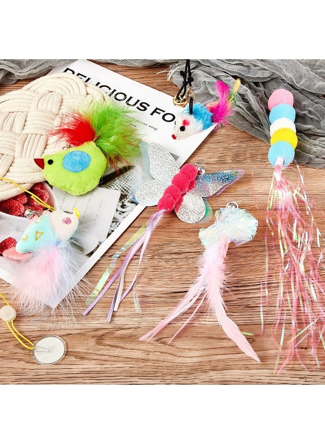 Charniol 8 Pcs Doorway Cat Toys Indoor Feather Door Hanger Interactive Hanging Dragonfly Little Mouse Retractable Teaser Kitten for Play, 6 Styles (Vibrant Style) - Image 5
