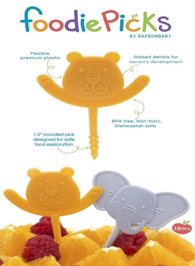 بابرون بيبي مجموعة أدوات طعام سفاري لايف من بابرون بيبي (عبوة من قطعتين - فيل ونمر) - أدوات طعام للأطفال الصغار ومرحلة ما قبل المدرسة - خالية من مادة BPA - آمنة للاستخدام في غسالة الأطباق - ذاتية التغذية - من عمر 18 شهرًا فما فوق - Image 2