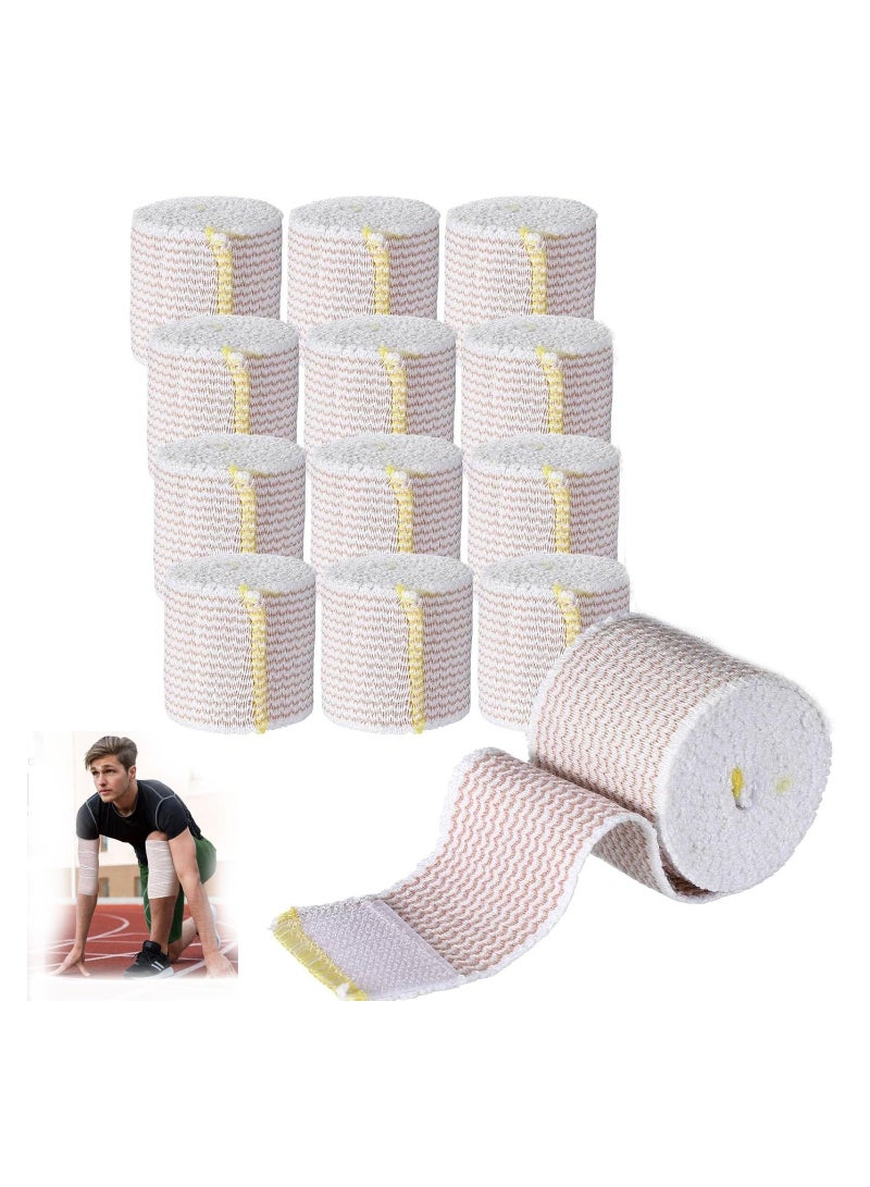 KASTWAVE 12 Pack Elastic Bandage Wrap with Self Closure on Both Ends Compression Bandage for Legs, Knees, Ankles, Wrists, Elbows, Shoulders, Athletic Stretchable Bandage Wrap (2 Inch) - Image 1