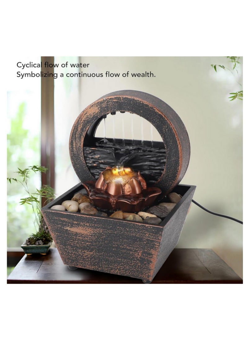 قطعة واحدة نافورة مائية للطاولة مع أضواء LED، زينة نافورة مكتبية، نافورة شلال صغيرة للتأمل، نافورة مياه لغرفة المعيشة والمكتب والمنزل - Image 3