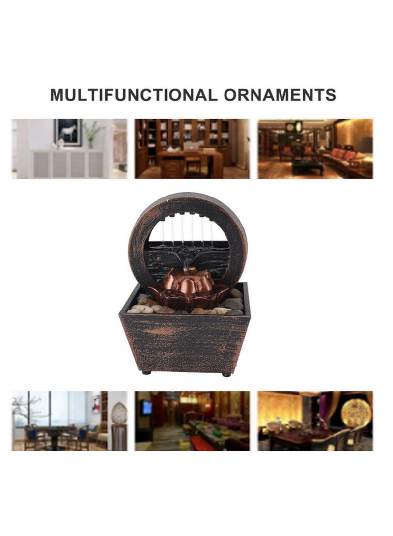 قطعة واحدة نافورة مائية للطاولة مع أضواء LED، زينة نافورة مكتبية، نافورة شلال صغيرة للتأمل، نافورة مياه لغرفة المعيشة والمكتب والمنزل - Image 2