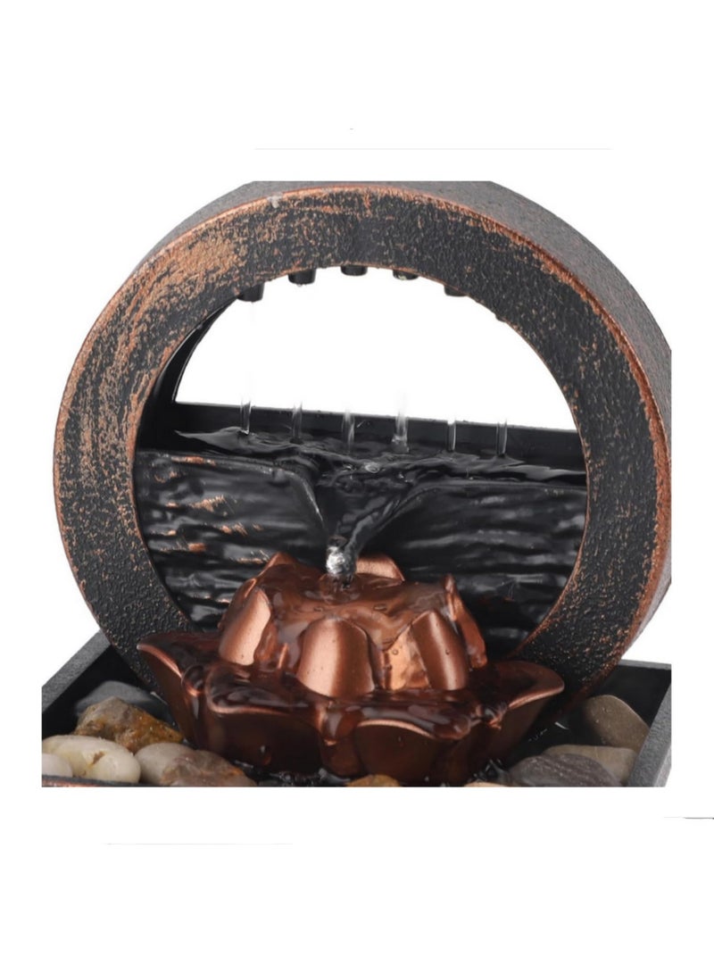 قطعة واحدة نافورة مائية للطاولة مع أضواء LED، زينة نافورة مكتبية، نافورة شلال صغيرة للتأمل، نافورة مياه لغرفة المعيشة والمكتب والمنزل - Image 4