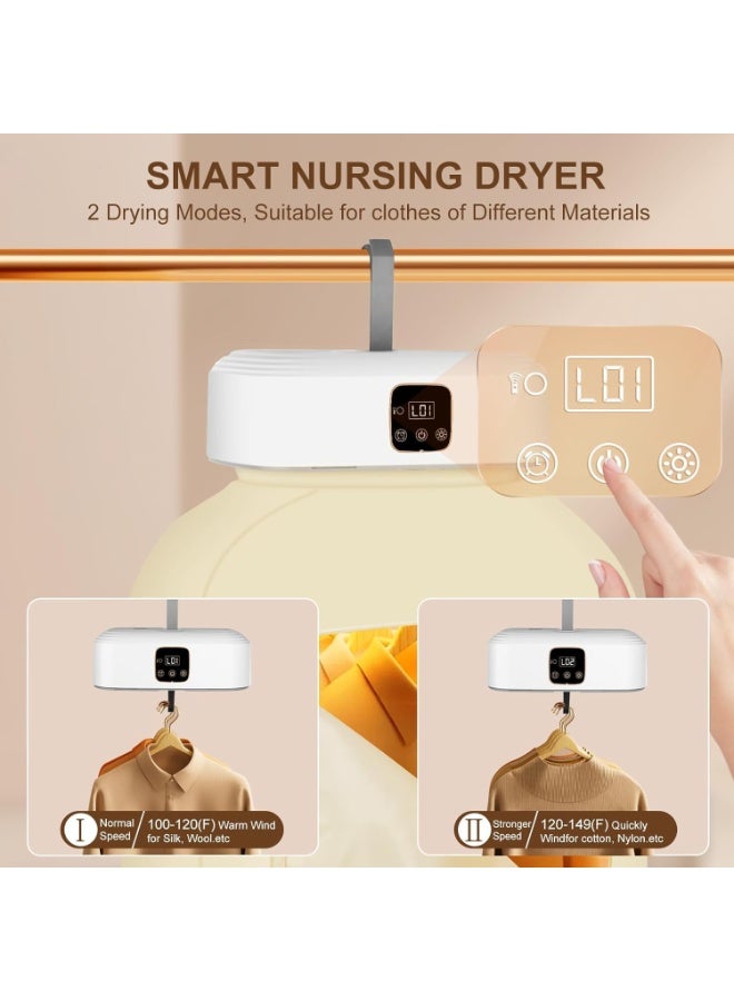 DRYING 600W Mini Folding Clothes Dryer with Remote Control & Drying Bag, Portable Compact Dryer Machine for Apartment, Dorm, Hotel, Travel, RV, 1.6m Cord  - Image 5