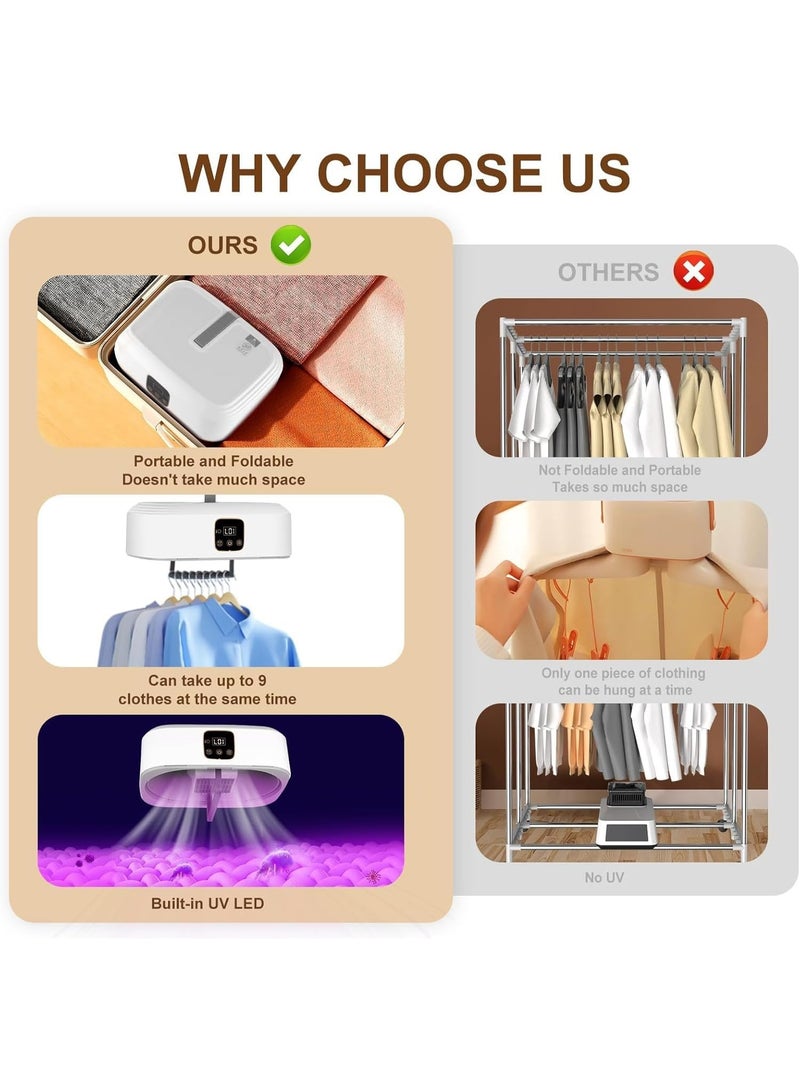 DRYING 600W Mini Folding Clothes Dryer with Remote Control & Drying Bag, Portable Compact Dryer Machine for Apartment, Dorm, Hotel, Travel, RV, 1.6m Cord  - Image 3