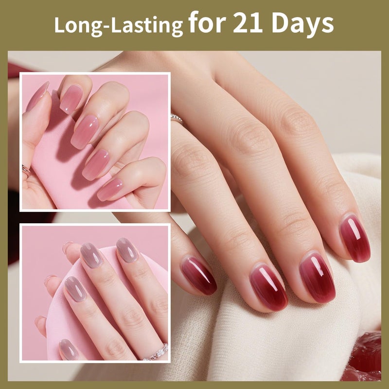 JODSONE 32 Colors Jelly Gel Nail Polish Kit with U V Light Crystal Transparent Classic Color 4 Functional Gel for All Seasons - Image 3