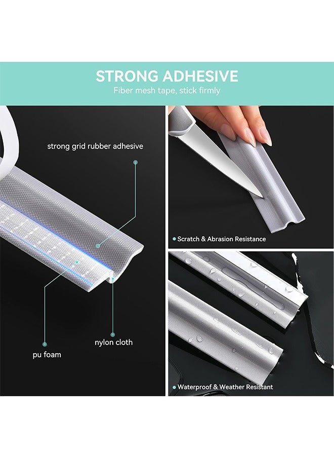 Draft Stopper Sweep, Door Weatherproofing Stripping, Window Seal Strip Self-Adhesive Soundproof Seal Strip Cuttable, Wear-Resistant, Window Weather Stripping, Length 16.40Ft