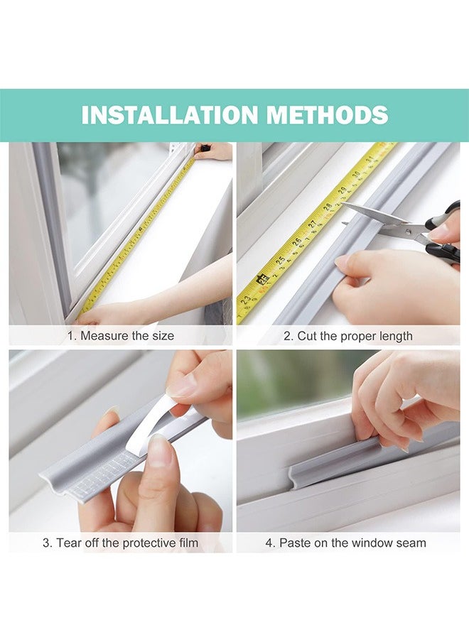 Draft Stopper Sweep, Door Weatherproofing Stripping, Window Seal Strip Self-Adhesive Soundproof Seal Strip Cuttable, Wear-Resistant, Window Weather Stripping, Length 16.40Ft