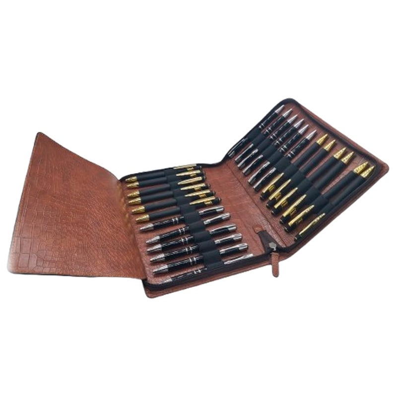 essart Sarvika PU Leader Pen Storage Case | 24 Slots Pencase Holder | Pen Collection Storage Case With Zipper clousre | Campatible For School, Home & Office; - Image 3