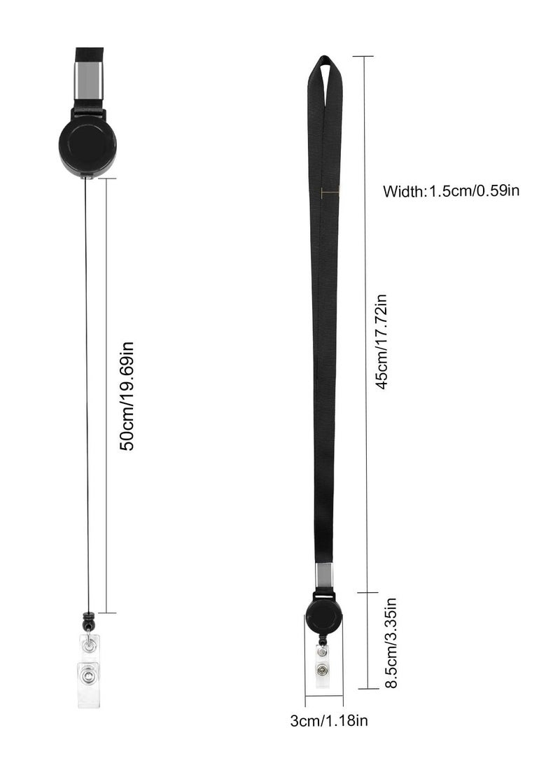 Loquat 5 Pcs Key Chains Lanyards Neck Strap Lanyard for Key,Badge Holder(Black) - Image 2