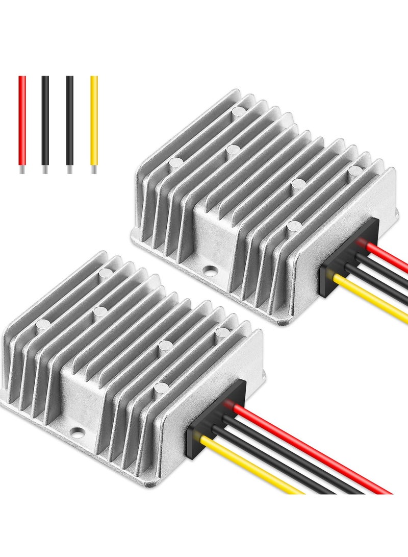 2 Pcs Golf Cart Voltage Reducer, 10A 120w DC to DC Buck Converter, 48V 36V to 12V Converter Voltage Reducer Step Down Transformer Waterproof, for Golf Cart Club Car Audio LED Strip Light - Image 1
