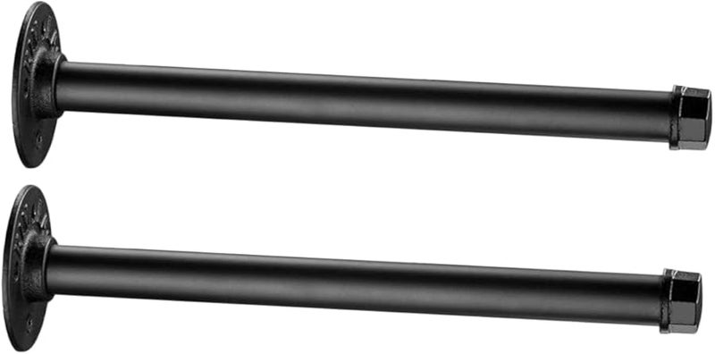 Jojofuny 2 Pack Black Iron Floating Shelf Bracket Industrial Pipe Wall Mount Holder Easy Install - Image 3