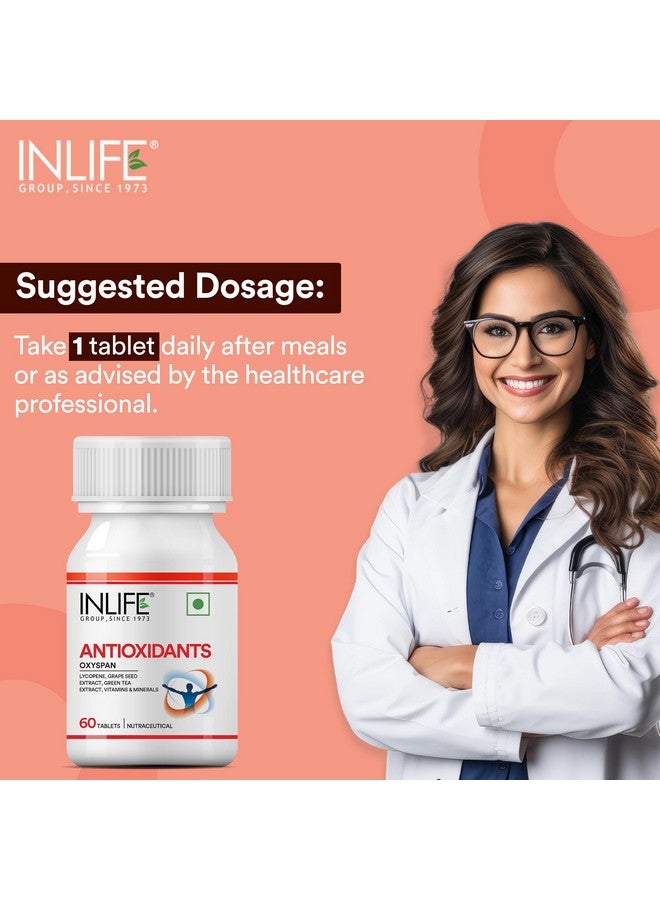 Inlife INLIFE Antioxidants Supplements | Lycopene Grape Seed Extract Green Tea Extract | Supports Immune Health - 60 Tablets (Pack of 1, 60)  - Image 4