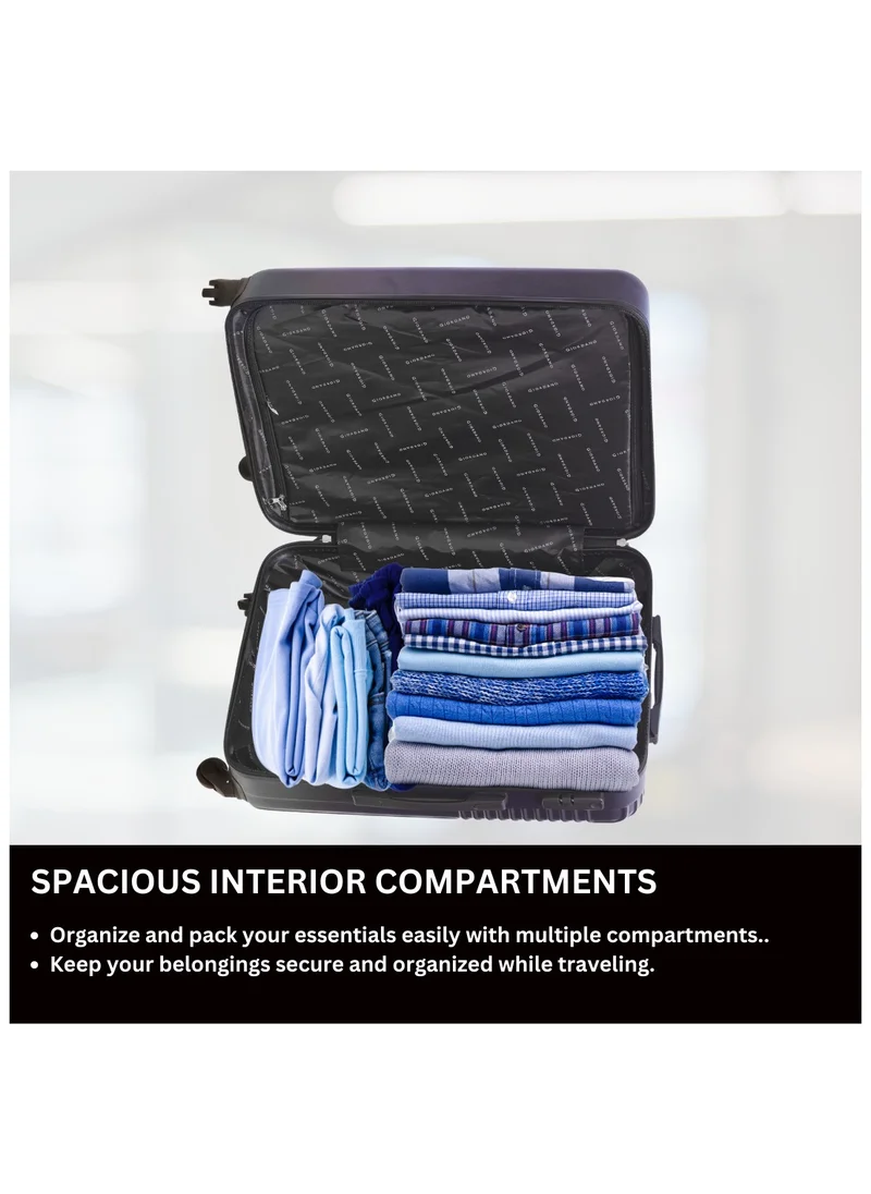جيوردانو GIORDANO Logo Series Luggage Set Navy Blue, 3 Piece ABS Hard Shell Lightweight Durable 4 Wheels Suitcase Trolley Bag With Secure 3 Digits Number Lock. (20/24/28 INCH )