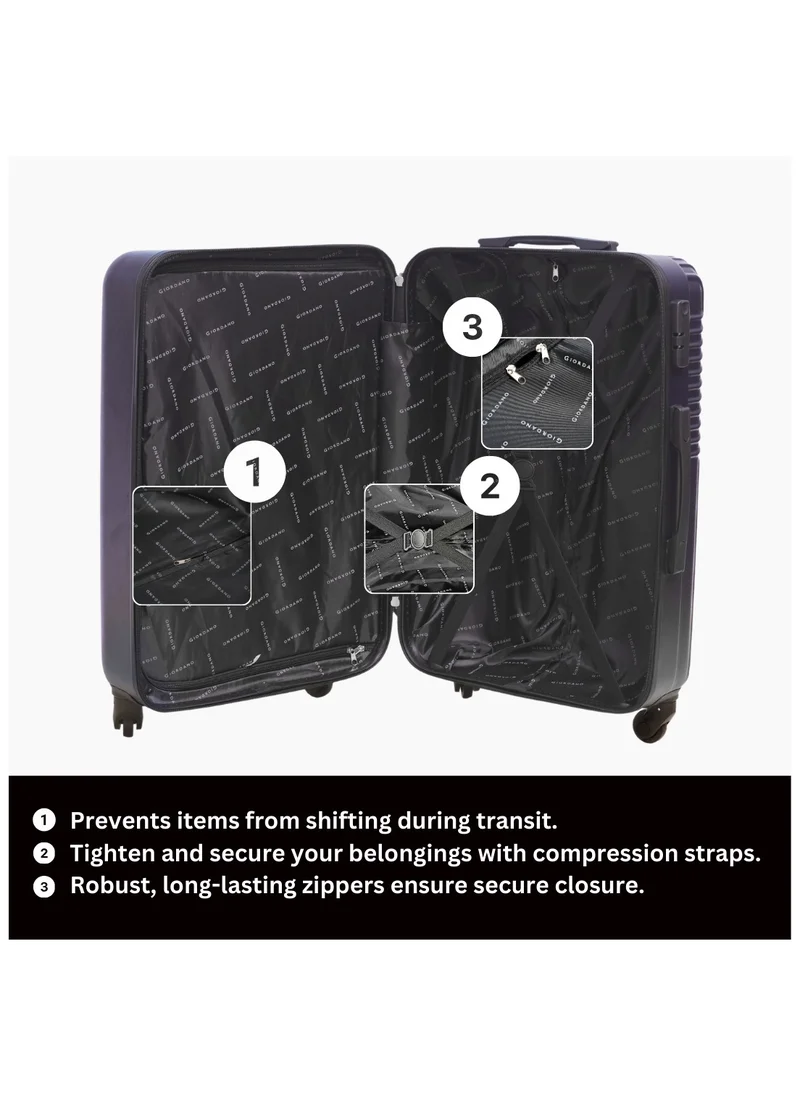 جيوردانو GIORDANO Logo Series Luggage Set Navy Blue, 3 Piece ABS Hard Shell Lightweight Durable 4 Wheels Suitcase Trolley Bag With Secure 3 Digits Number Lock. (20/24/28 INCH )