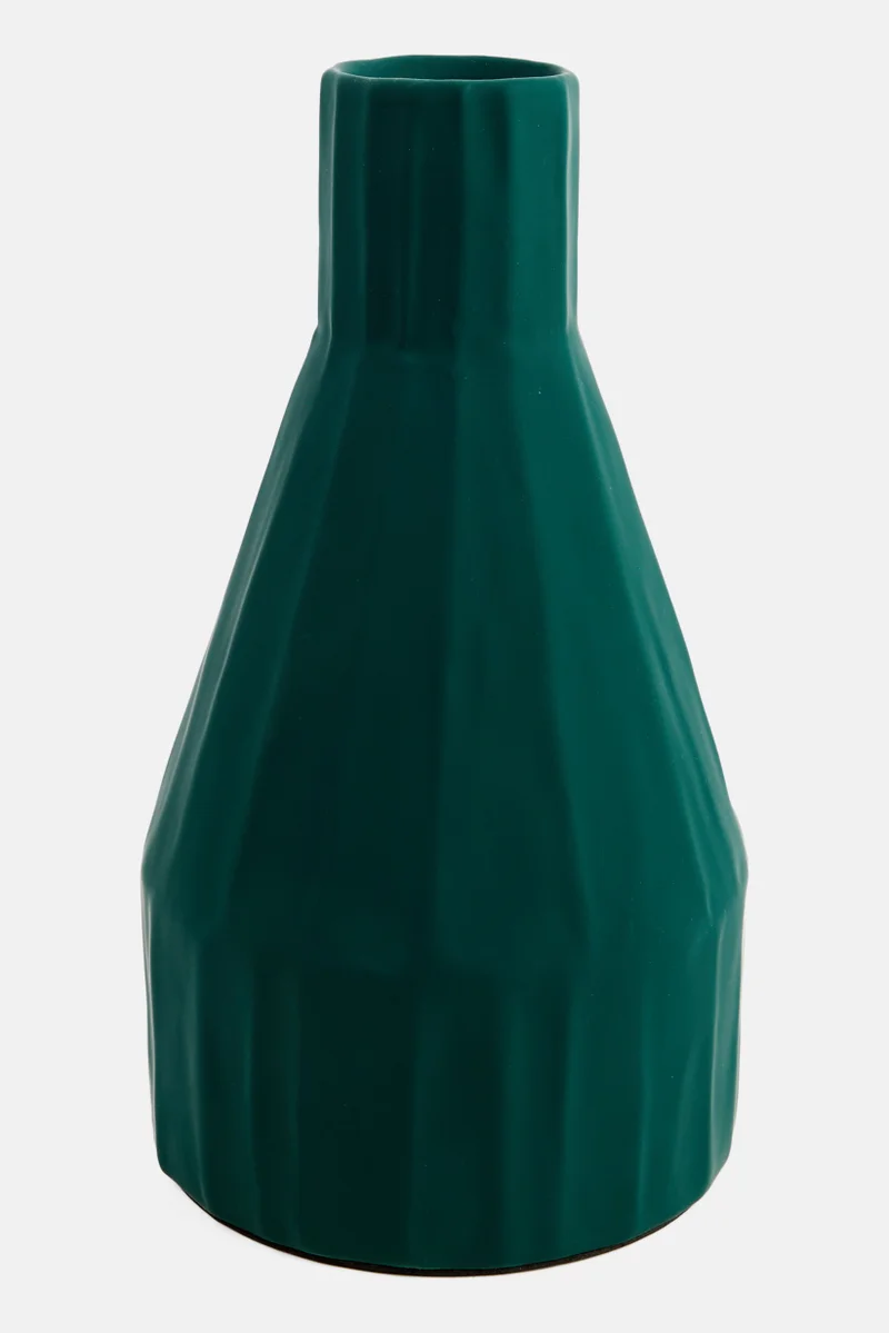 Muy Mucho Modern Metal Vase, Green