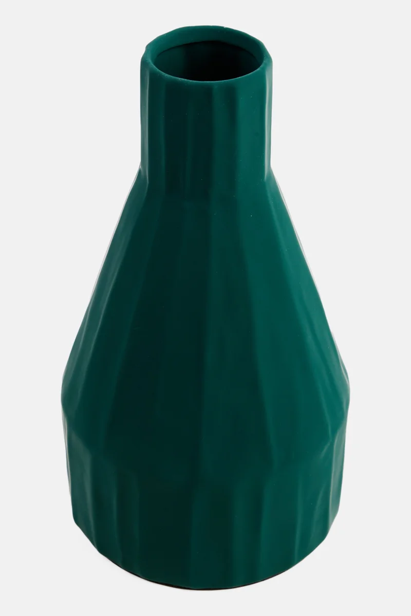 Muy Mucho Modern Metal Vase, Green