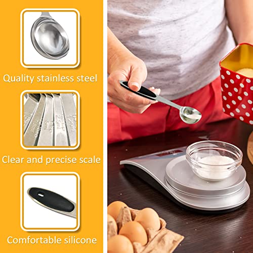 LEIFENY 1PCS 1 Tsp(1/3tbsp, 1/6oz, 5ml) Single Measuring Spoon with Black Silicone Grip, Stainless Steel Individual Measure Scoop Only - Image 3