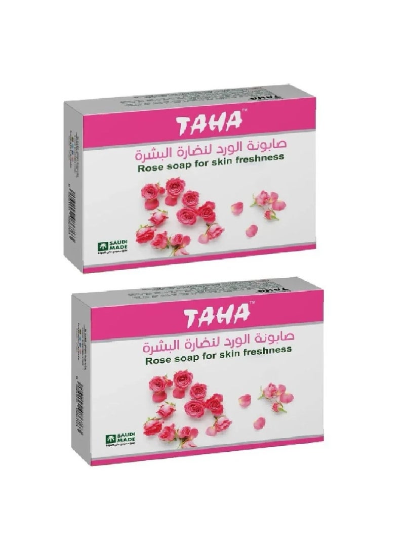 طه قطعتين من صابونة الورد لنضارة البشرة 75 ج - Image 1