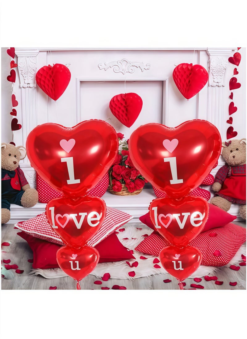 Hi Moon 1pcs Romantic Valentine's Day Love Balloons - Heart-Shaped Aluminum Film Balloons with Red String - Perfect for Wedding Proposals and Party Decorations  - Image 5