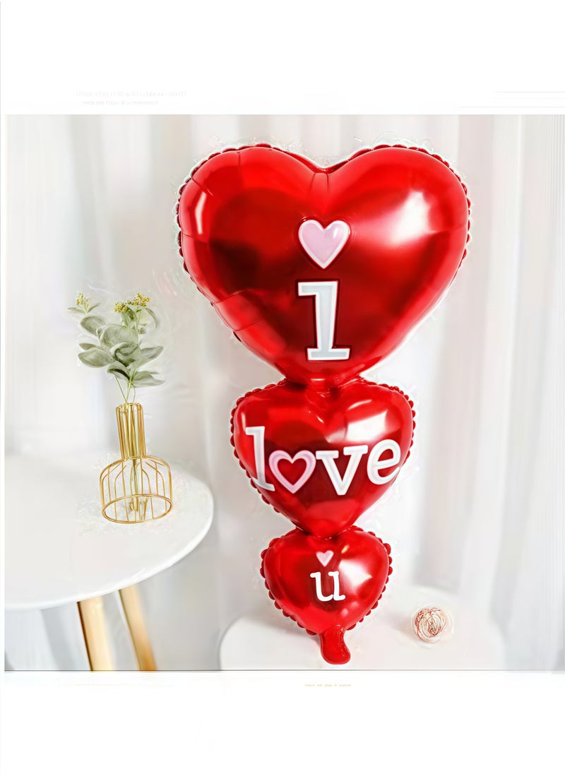 Hi Moon 1pcs Romantic Valentine's Day Love Balloons - Heart-Shaped Aluminum Film Balloons with Red String - Perfect for Wedding Proposals and Party Decorations  - Image 4