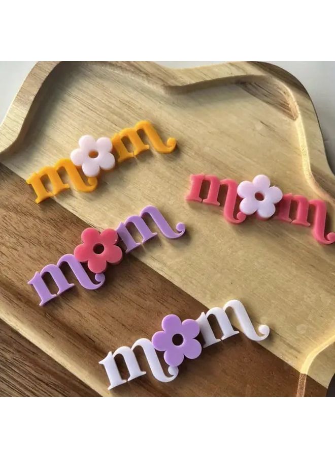 100pcs Double Layer Mother's Day Cake Decorations Colorful Cupcake Toppers - Image 2