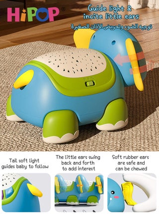 Baby Toys Musical Crawling Baby Toys, Touch & Go Crawling Elephant Infant Toys, Early Learning Educational Toy with Sound and Projection, Infant Tummy Time Toys for 18 Plus Months - view 2