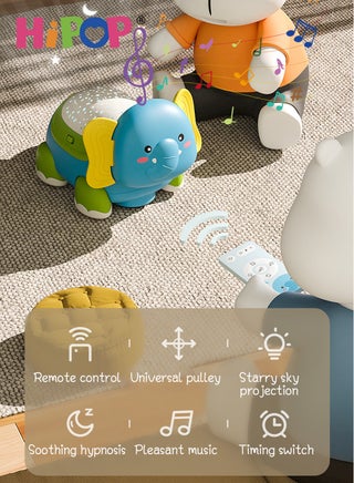 Baby Toys Musical Crawling Baby Toys, Touch & Go Crawling Elephant Infant Toys, Early Learning Educational Toy with Sound and Projection, Infant Tummy Time Toys for 18 Plus Months - view 5