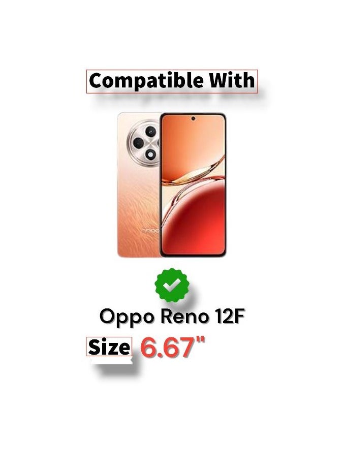 For Oppo Reno 12F Two-line design Flip Leather Wallet Card Slot Case with Kickstand,Strap Magnetic Closure,Included Internal Tpu Silicone Case,Compatible with Oppo Reno 12F (6.67'') (Blue)
