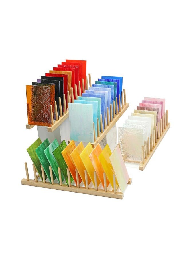 CHICSHIS 40PCS Stained Glass Sheets, 4x6 Inches Variety Vibrant Stained Glass Pack with Multi Colors and Textures, Crisp Art Glass Sheets with Iridescent, Opaque and Transparent for Mosaic Crafts - Image 3
