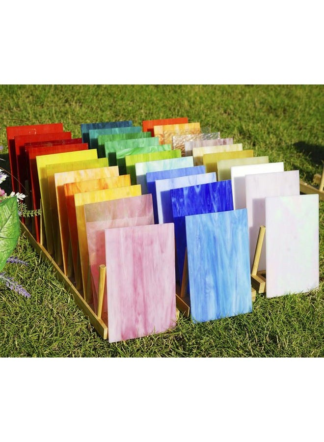 CHICSHIS 40PCS Stained Glass Sheets, 4x6 Inches Variety Vibrant Stained Glass Pack with Multi Colors and Textures, Crisp Art Glass Sheets with Iridescent, Opaque and Transparent for Mosaic Crafts - Image 4