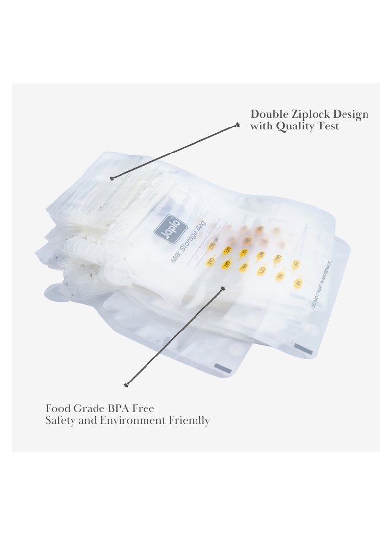 جابلو حقيبة تخزين حليب الأم معقمة مسبقًا بسحاب مزدوج من اي بامب سعة 250 مل, 8 اونصة, 24 قطع - Image 3