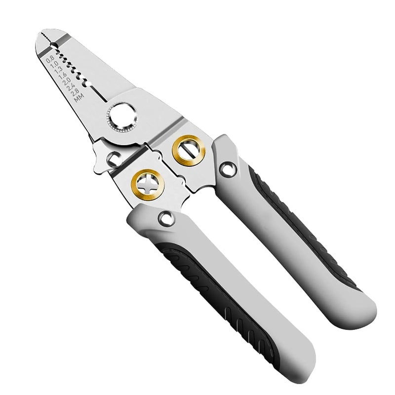 Birud 6in1 Wire Stripper and Cutter Pliers Tools For Electricians Wire and Cable Stripping Cutting Winding Crimping Precision Stainless Steel Hand Tool for Electrician Decrustation Tool - Image 1