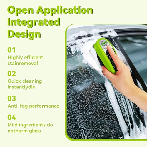 VANITYA Oil Film Cleaning Brush 2.0 Upgrade | Automotive Windshield Cleaner Tool | Car Glass Oil Film Remover, Anti-Glare Windshield Cleaning Brush with Sponge Head for Clear & Streak-Free Driving - Image 4