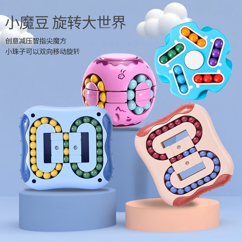 Kindergarten Educational Magic Bean Magic Ball Toy Rotating Plane Ball Gyro Fingertip Hamburger Cube Magic Bean - Image 2