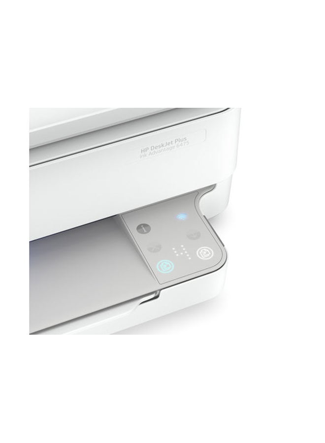 HP طابعة ديسك جيت بلس إنك أدفانتيج 6475 الكل في واحد لاسلكية ومطبوعة ونسخ ومسح ضوئي وفاكس طراز [5SD78C] أبيض - Image 4