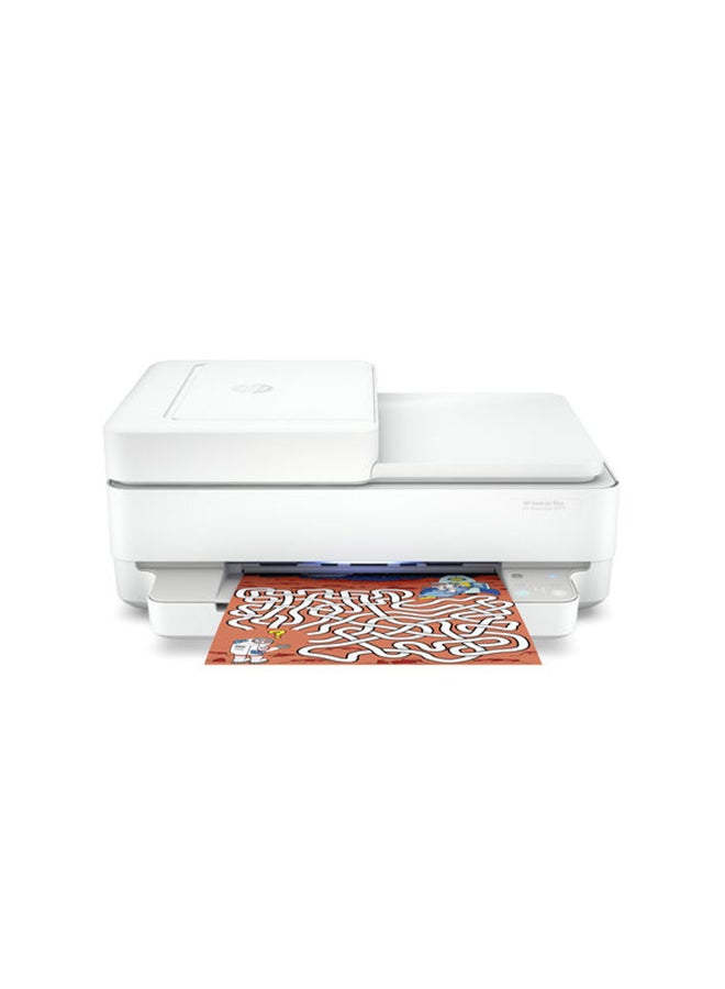 HP طابعة ديسك جيت بلس إنك أدفانتيج 6475 الكل في واحد لاسلكية ومطبوعة ونسخ ومسح ضوئي وفاكس طراز [5SD78C] أبيض - Image 1