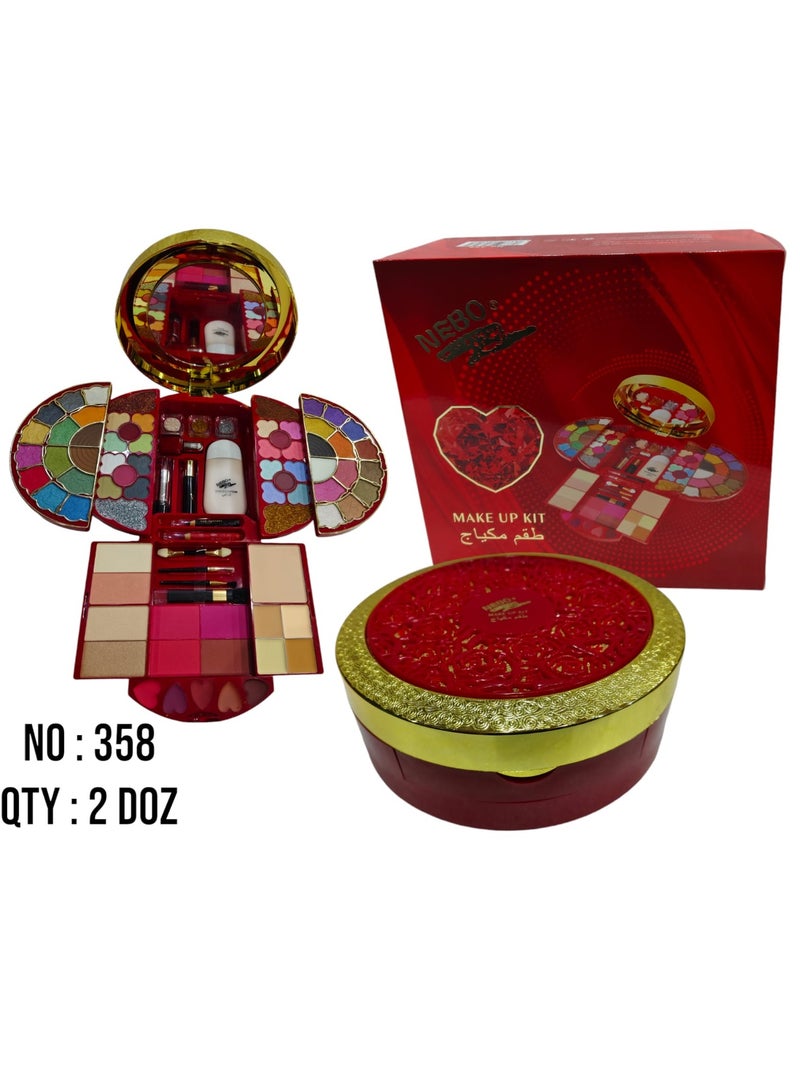 All-in-one multipurpose red makeup kit