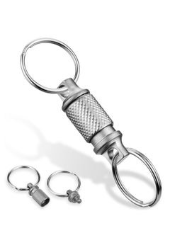 Excefore Quick Release Keychain, Advanced Titanium Swivel Clip, 360 ° Pull Apart Detachable Keychain,Mini But Heavy Duty Keychain, with 2 Stainless Steel Key Rings  - Image 1