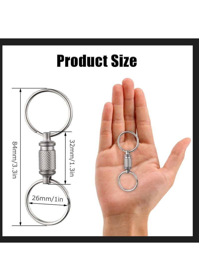 Excefore - Quick Release Keychain, Advanced Titanium Swivel Clip, 360 ° Pull Apart Detachable Keychain,Mini But Heavy Duty Keychain, with 2 Stainless Steel Key Rings - Image 1