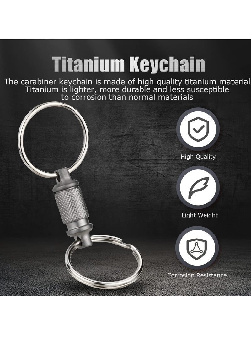 Excefore - Quick Release Keychain, Advanced Titanium Swivel Clip, 360 ° Pull Apart Detachable Keychain,Mini But Heavy Duty Keychain, with 2 Stainless Steel Key Rings - Image 1