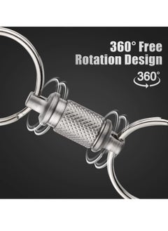 Excefore Quick Release Keychain, Advanced Titanium Swivel Clip, 360 ° Pull Apart Detachable Keychain,Mini But Heavy Duty Keychain, with 2 Stainless Steel Key Rings  - Image 3