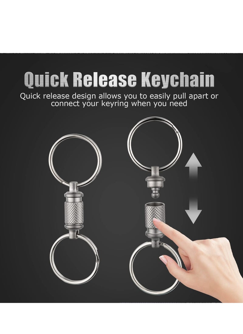 Excefore - Quick Release Keychain, Advanced Titanium Swivel Clip, 360 ° Pull Apart Detachable Keychain,Mini But Heavy Duty Keychain, with 2 Stainless Steel Key Rings - Image 1
