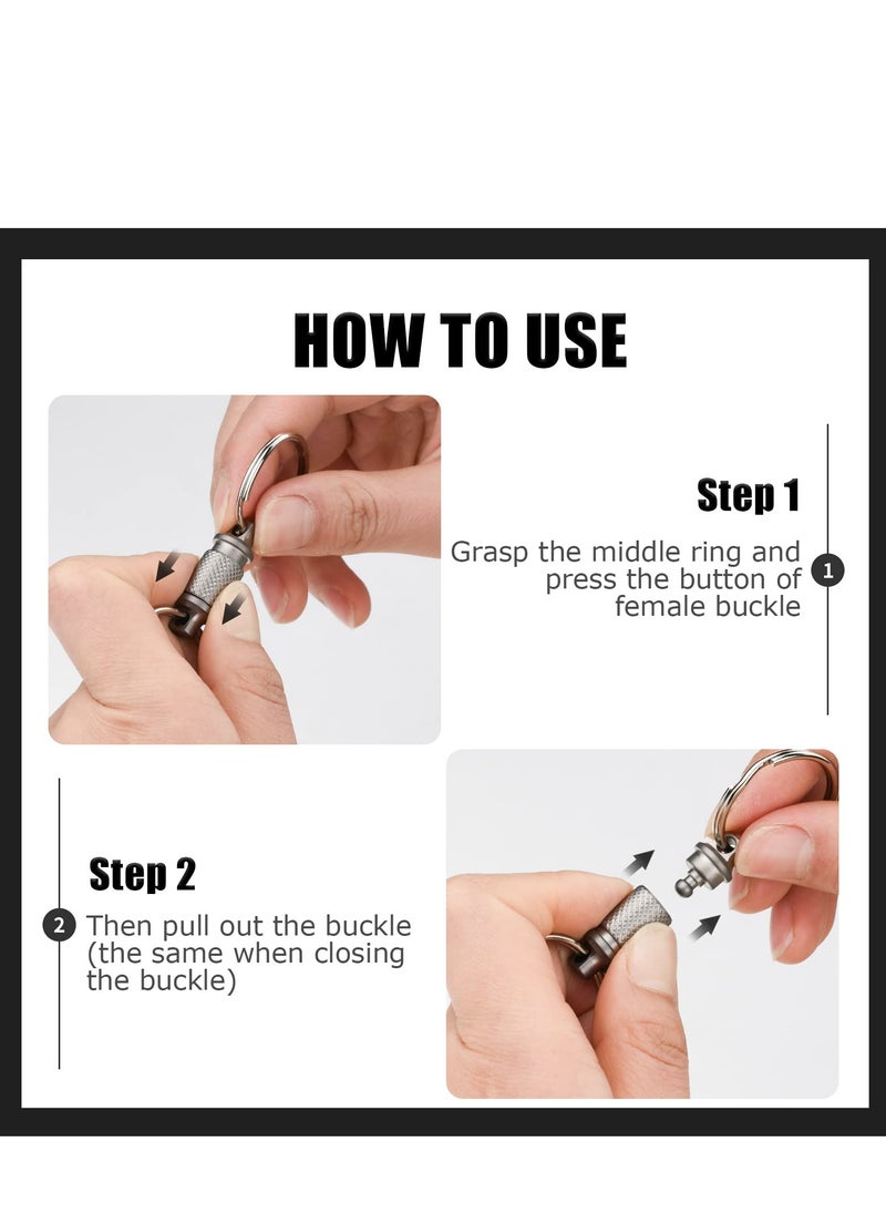 Excefore - Quick Release Keychain, Advanced Titanium Swivel Clip, 360 ° Pull Apart Detachable Keychain,Mini But Heavy Duty Keychain, with 2 Stainless Steel Key Rings - Image 1