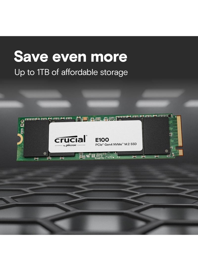 crucial E100 1TB M.2 NVMe PCIe Gen4 Internal SSD, Up to 5,000MB/s, Laptop & Desktop Compatible - CT1000E100SSD8C 1 TB - Image 3