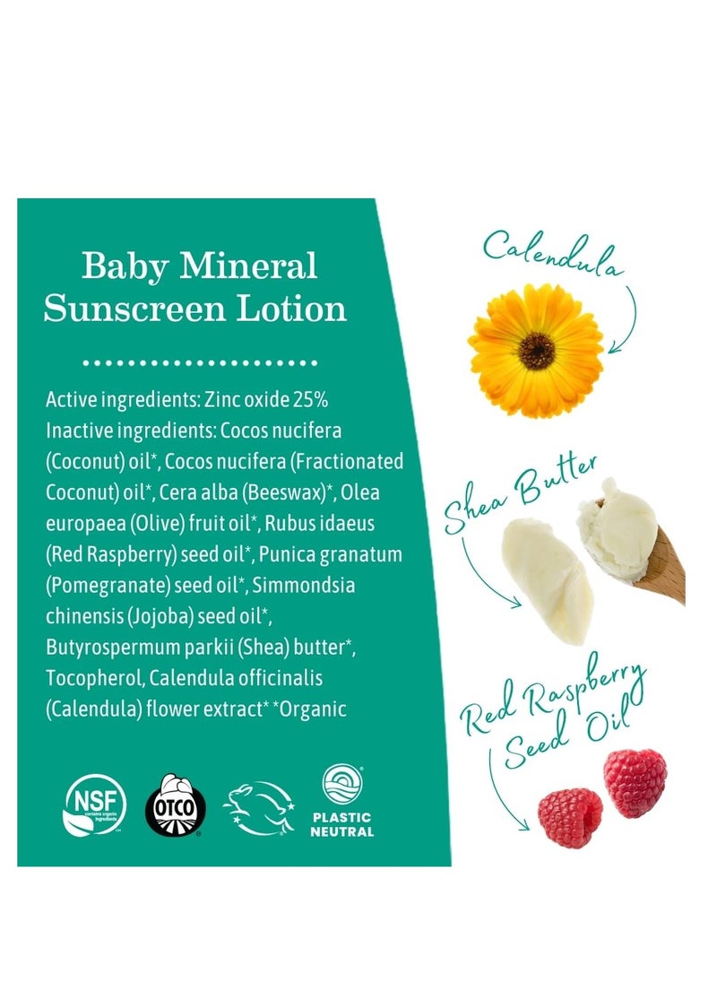 Earth Mama - Earth Mama Baby Mineral Sunscreen Lotion SPF 40 | Reef Safe, Non-Nano Zinc, Natural Water Resistant Sun Cream for Babies, Kids & Adults, 3-Ounce - Image 1