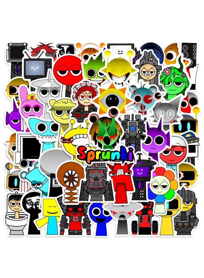 NIBEMINENT 50 Pcs Incredibox Deco Kit Waterproof Stickers, High Definition Printing Bright Colors, Suitable for Laptop Skateboard Luggage Water Bottle Guitar DIY - Image 1