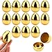 SISABAMA 15 Pcs Fillable Golden Eggs Easter Plastic Empty Large DIY Crafts Hunt Games Party Favor Stuff - Image 2