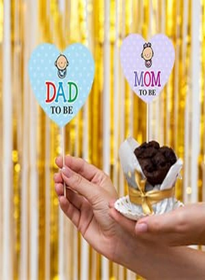Party Baazaar Baby Shower Sticks Props for Photoshoot | Mom Dad to be Cute Props | Mom Dad to be Cute Ribbon Combo Pack (Cute Props for Baby Shower) - Image 4